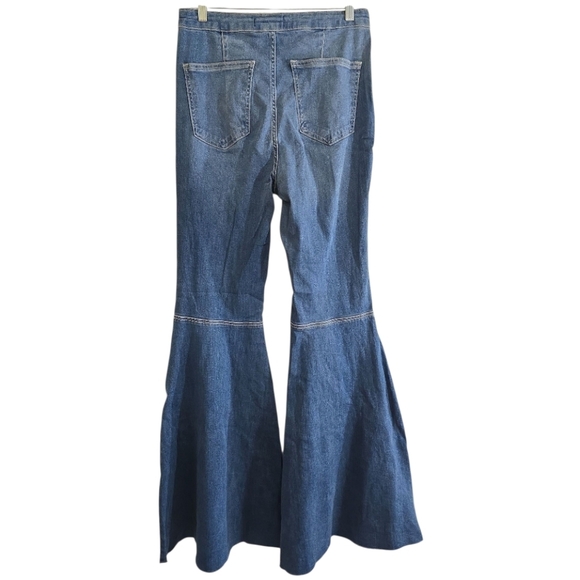 NWT Free People Just Float On Flare Jeans Jericho Blue 31 High Rise Bell Bottom - Picture 5 of 9